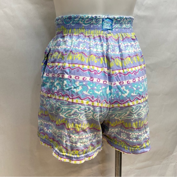 VINTAGE 80s RARE OP OCEAN PACIFIC PRINTED HIGH RISE PULL ON COTTON SHORTS - Picture 10 of 16